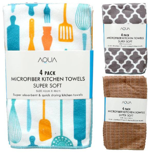 Aqua Dish Cloths, 4-Pack